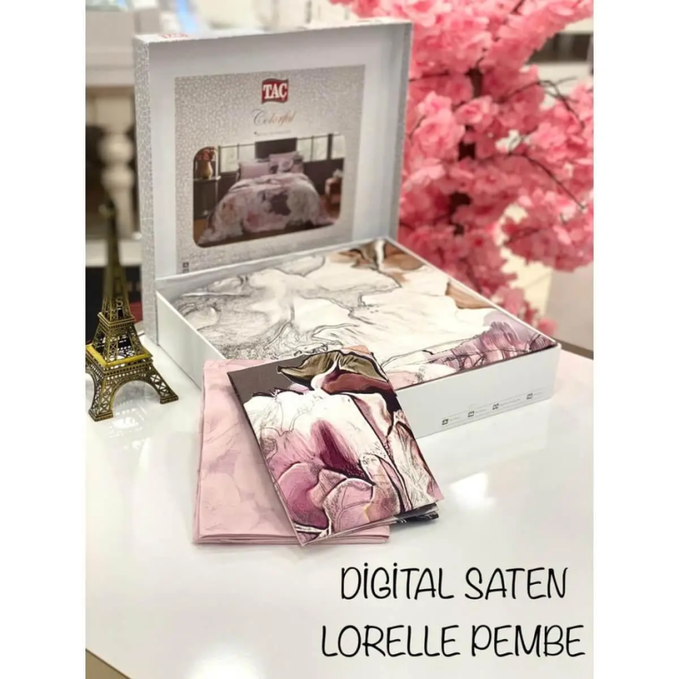 Постельное белье Digital Saten Lorelle V01 Pembe